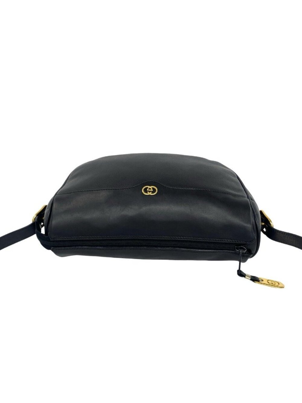 Gucci Vintage GG Logo Leather Shoulder Bag Pochette Crossbody Black - Picture 4 of 9